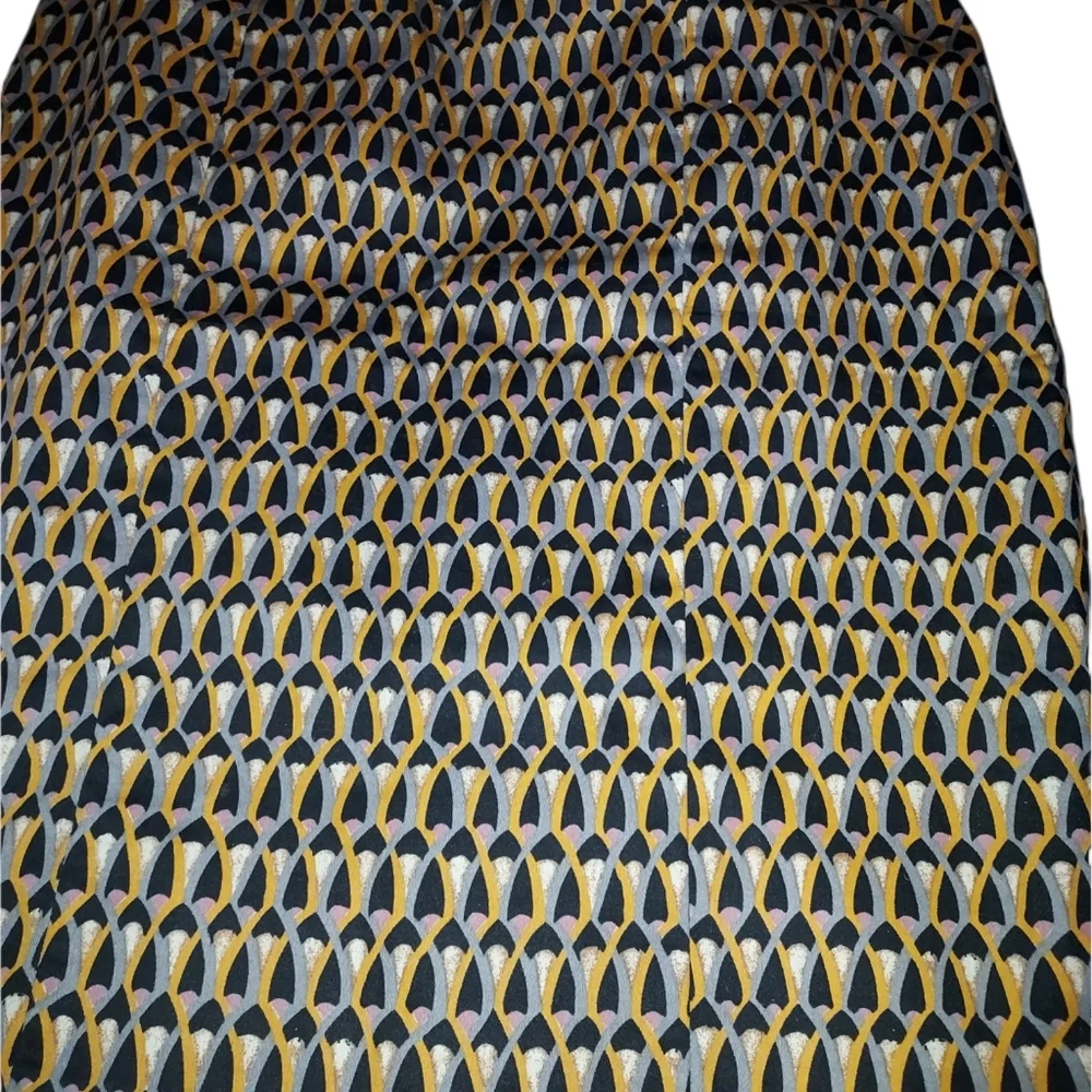 Mossimo Midi Skirt 6 Geometric  Pencil Orange Black Gray Dark Macadamia